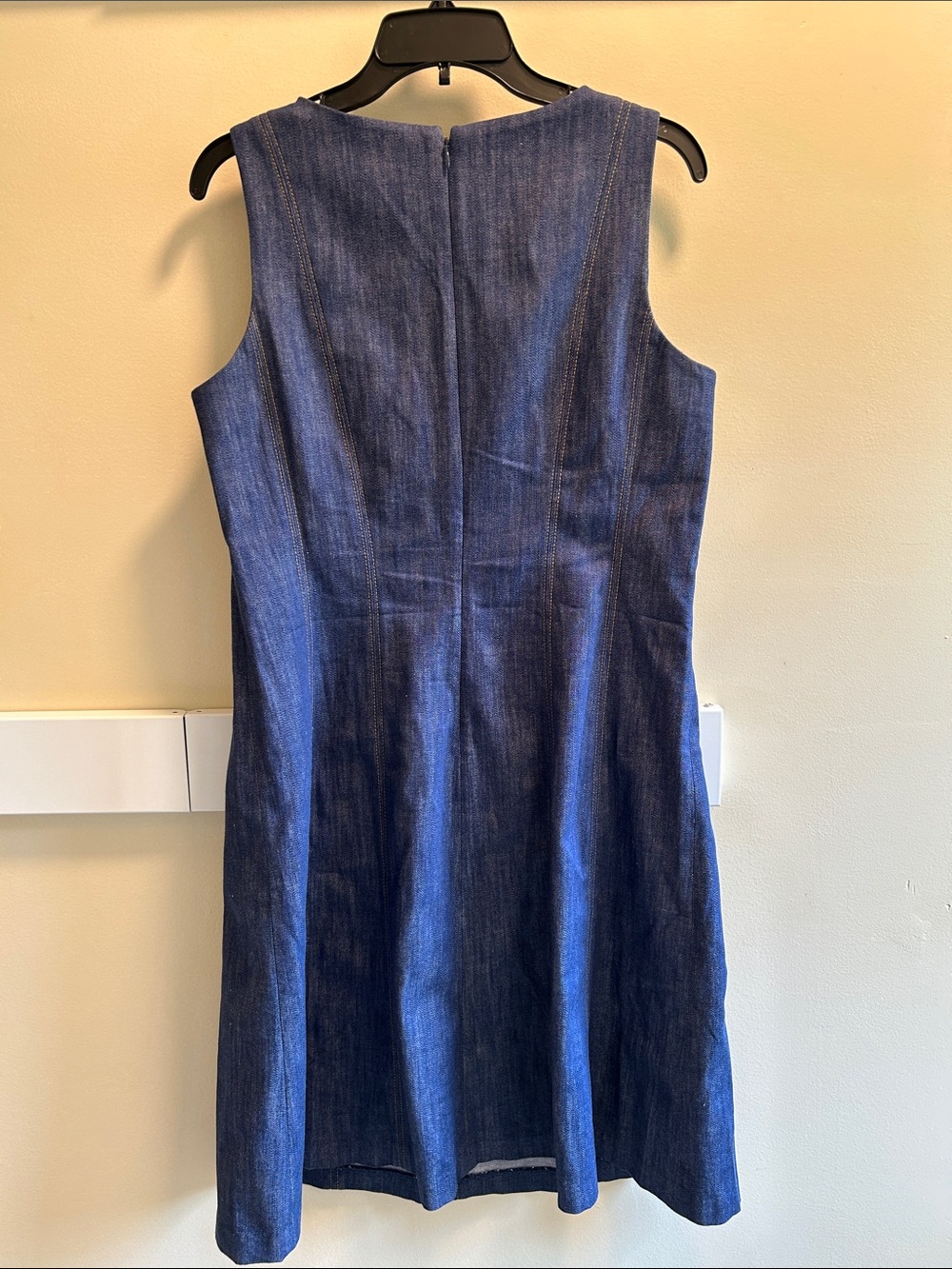 Talbots Sleeveless Denim Midi Sheath Dress/Jumper - Blue - Picture 3 of 5